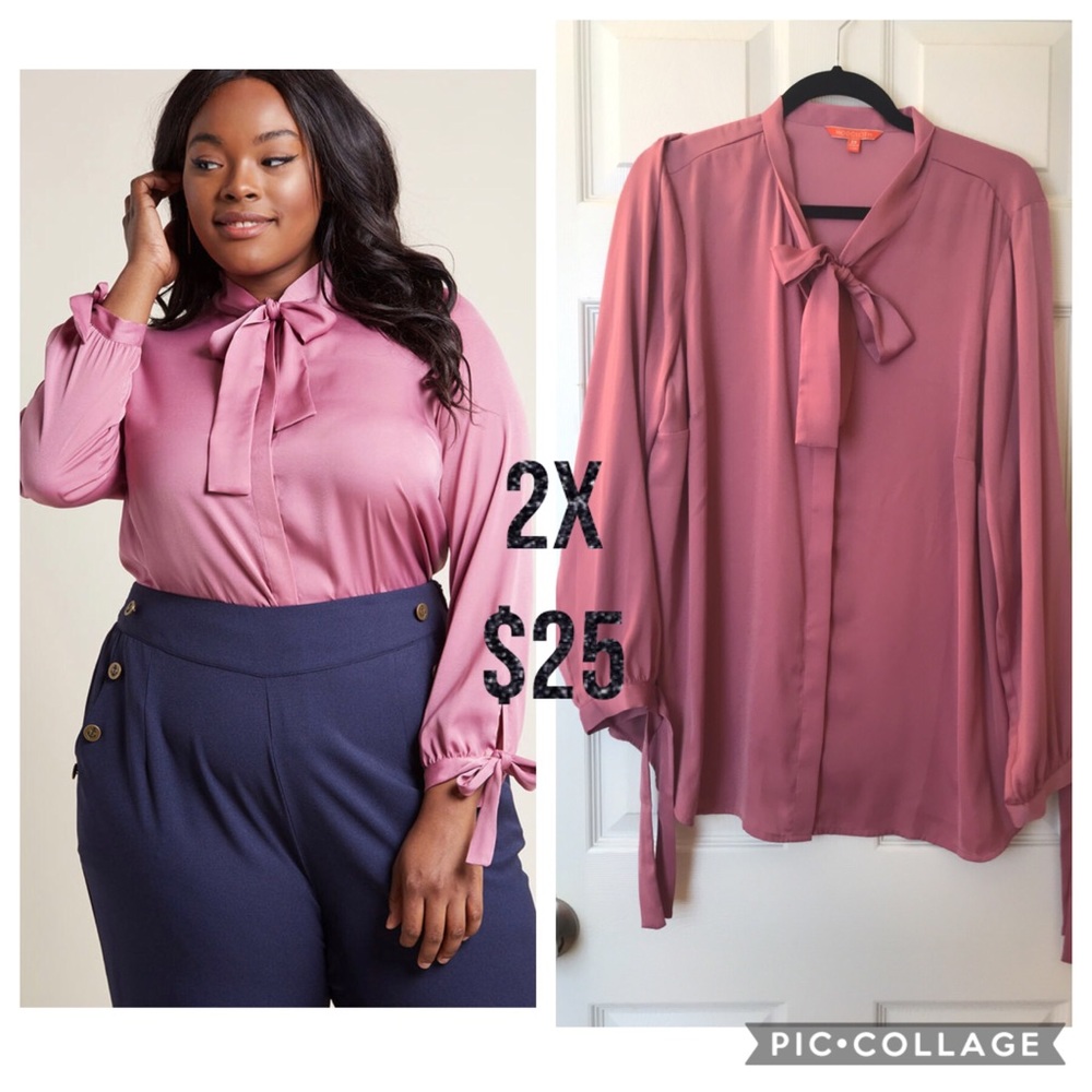 ModCloth Button-Up Top in Orchid, never worn, 2X